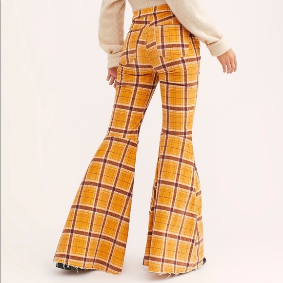 NWT Free People Just Float On Printed Cord Flares - Picture 3 of 8